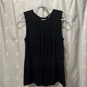 Theory silk peplum waist top sz L